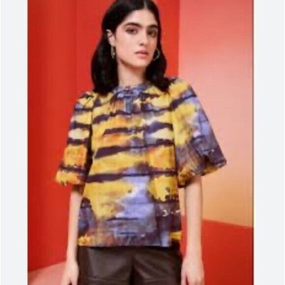 Marie Oliver Wren Top Silk in Tuscan Sunset In Multi Women’s Size Small - Picture 10 of 10